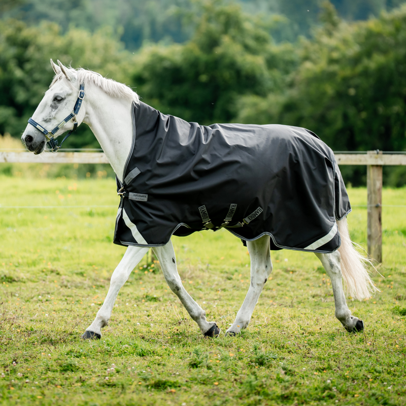Horseware Rambo 1000D Wug Turnout 400g Heavy in Black/Thunderstorm Grey/Silver-1